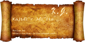 Kajtár Júlia névjegykártya